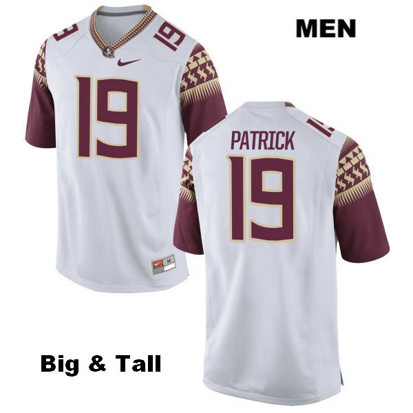 Men's NCAA Nike Florida State Seminoles #19 Jacques Patrick College Big & Tall White Stitched Authentic Football Jersey TMS8569KW